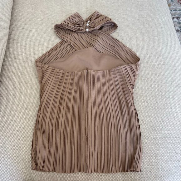 Claude Pleated Ona Top Brown Halter Size XS - Picture 6 of 8